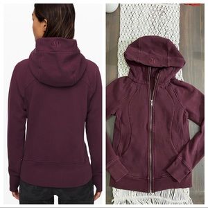 Lululemon maroon scuba hooded zip up sweatshirt